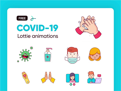COVID-19 Lottie animations aep coronavirus covid covid19 freebies icon icon set illustration lottie lottiefiles motiongraphics virus