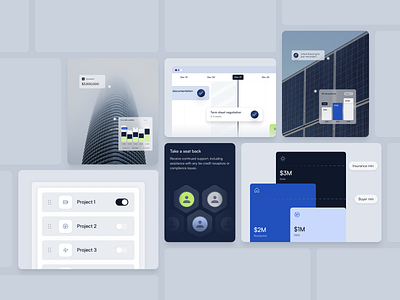 Website Widgets for a Modern Financial SaaS Platform fintech landing page microelements outcrowd platform design responsive design saas ui ui design ux uxui visual visual design web web design website widget
